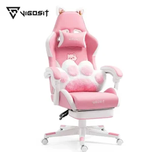 Adjustable Ergonomic Leather Office Chair with Wheels