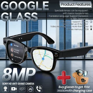 Smart Camera Glasses with 800MP Camera & 120+ Language Translation